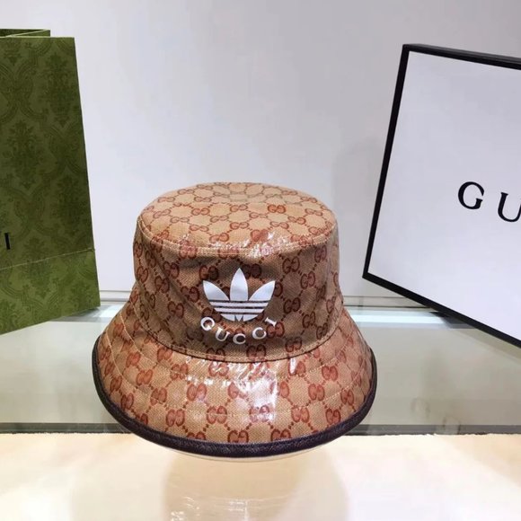 NEW Never worn Gucci x Adidas Bucket Monogram Logo Hat in Brown - Picture 3 of 10